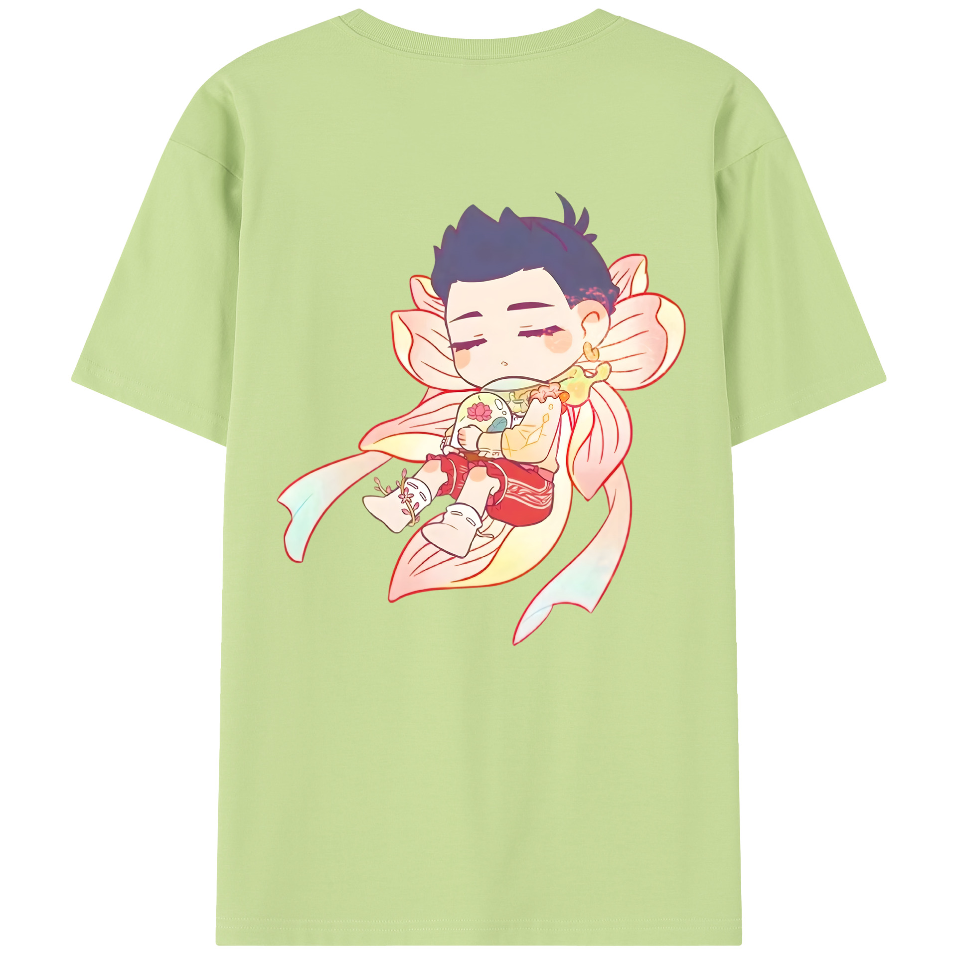 （画像用） Ne Zha 2 ナタ 魔童の大暴れ 綿100％半袖Tシャツ（背面プリント）